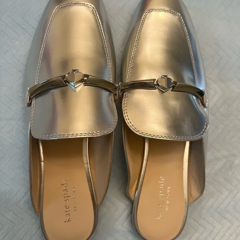 Kate Spade Metallic Loafer Mules – Chic Polished Slip-On